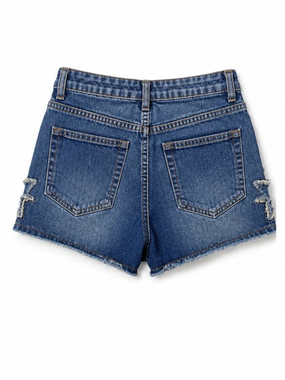 Distressed Denim Cutoff Jean Shorts Boho Chic Frayed Western Festival Y2K, Sz 28